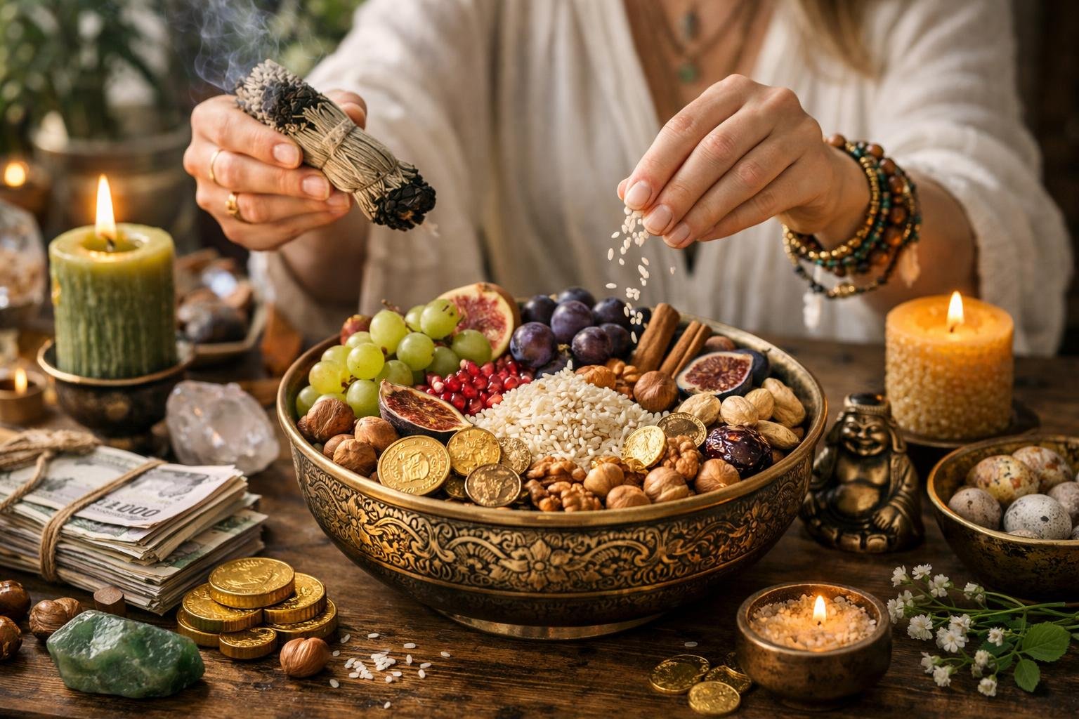 Bőségtál készítése feng shui rituáléval gyarapodásért