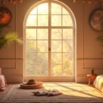 Világos, napfényes szoba reggeli energikus hangulattal