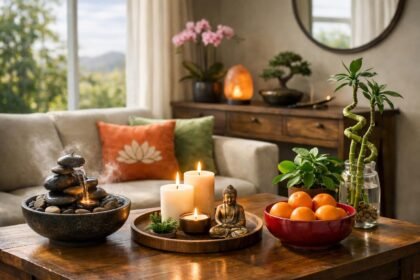 Feng Shui dekoráció, boldogságot hozó elemekkel az otthonban.