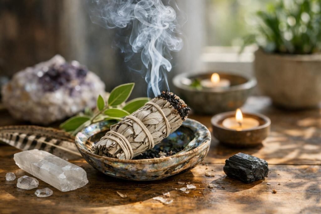 Fehér zsálya füstölő, természetes tisztítás és védelem eszköze