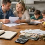 Családi pénzügyi tervezés a konyhaasztalnál.