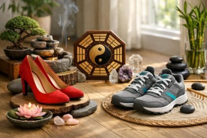 Feng Shui cipőtárolás piros magassarkú és sportcipő között