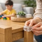 Bútor sarkának tompítása, hogy elkerüljük a baleseteket otthon.