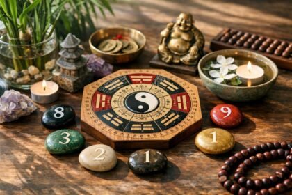 Feng Shui számok és szimbólumok összeállítása asztalon