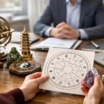 Fizetésemeléshez kapcsolódó asztrológiai térkép és Feng Shui dekoráció