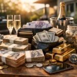 Anyagi bőség feng shui tippekhez gyűjtött pénz és ékszerek