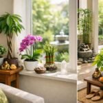 Feng Shui elvek szerint elrendezett szobanövények és harmonikus enteriőr