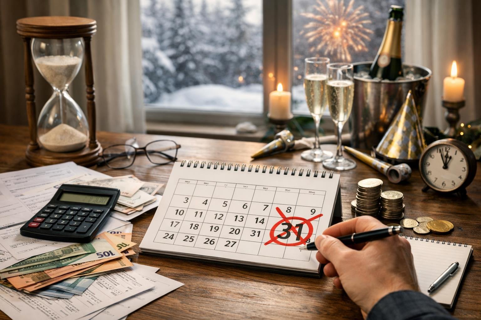 Év végi pénzügyi tisztítás és tervezés az új évre.