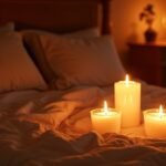 Gyertyák a hálószobában romantikus hangulathoz