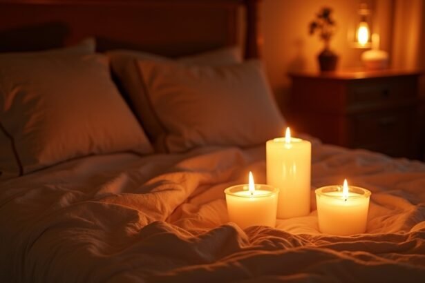 Gyertyák a hálószobában romantikus hangulathoz