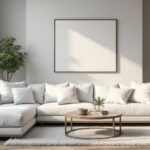 Minimalista nappali fényes fémfelületekkel és tiszta vonalakkal