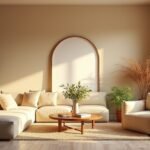 Kényelmes és világos nappali növényekkel, hangulatos bútorokkal.