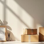 Holdnaptár, növények és dobozok egy világos szobában.