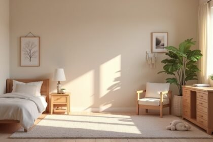 Kényelmes és rendezett szoba beteg gyermek ápolására