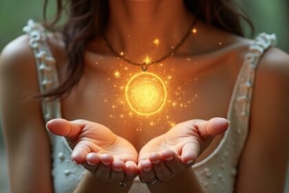 Nő, aki ékszert tart a kezében, a személyes stílus erősítése érdekében.