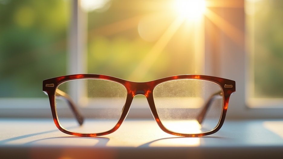 A szemüveg a tiszta látás érdekében napfényben